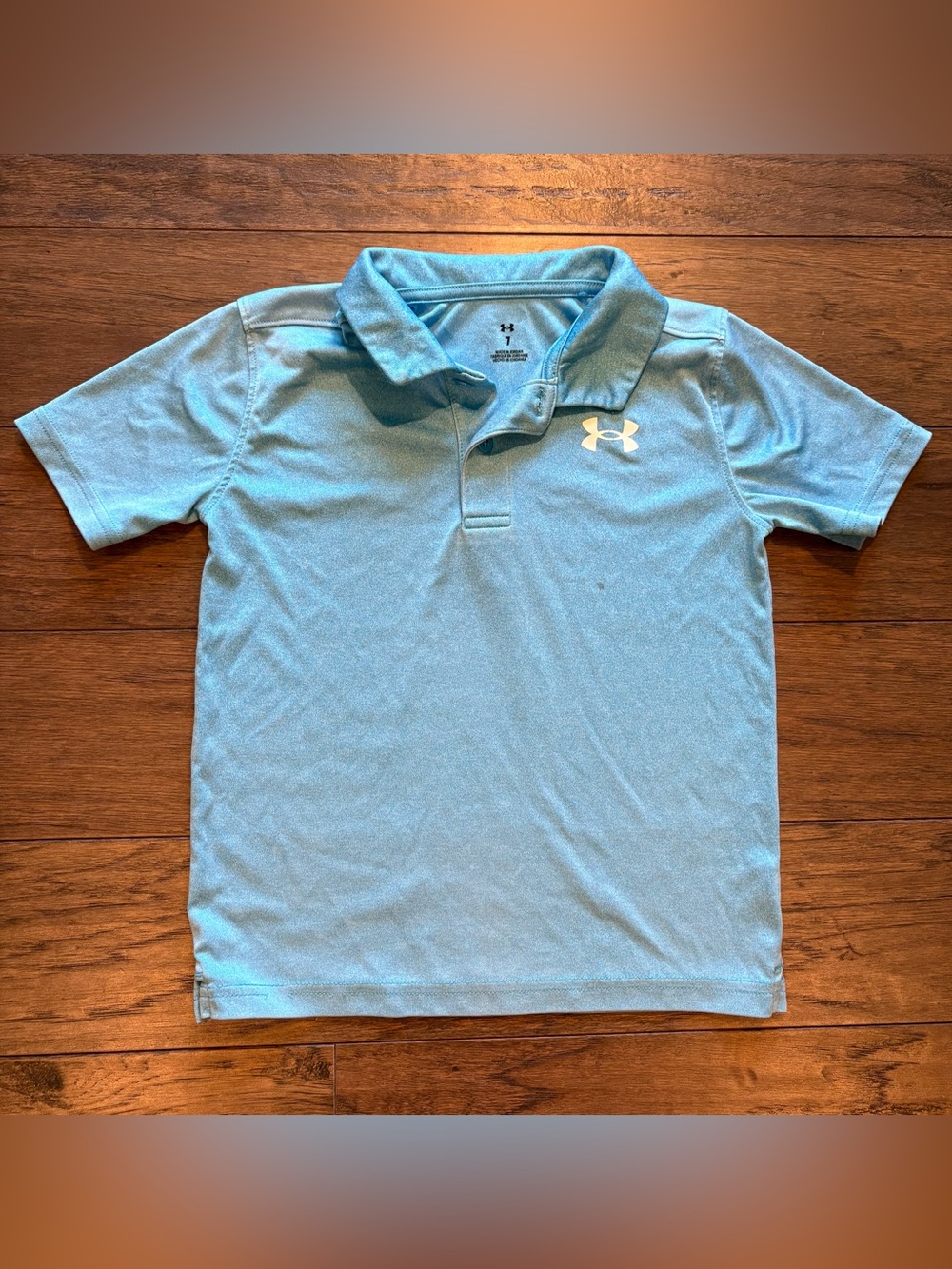 Under Armour Boys Light Blue Dri-fit Polo Shirt Size 7